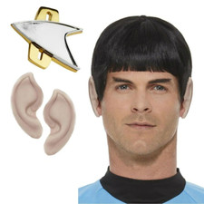 Star Trek Wig Ears Badge Original Series Fancy Dress Costume Accessory Licensed