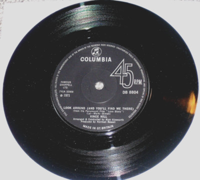 Vince Hill  - Look Around (And You'll Find Me There) - 7'' Vinyl - Excellent!