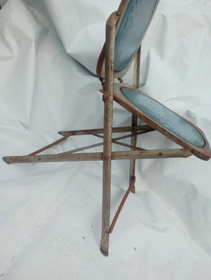 Sillas Plegables BTC HOSTESS Cuero sintético Acero Art Deco Industrial Años 40’s Foto 4 de 4