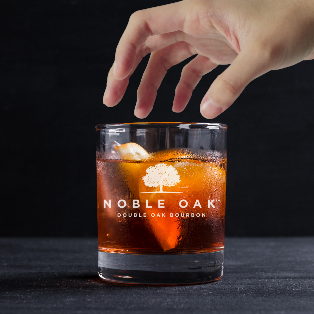 Custom Engraved Noble Oak Whiskey Glass – 11 oz Standard Rocks Glass