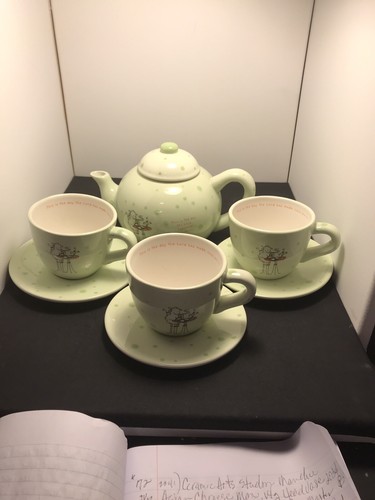 Really Woolly Dayspring teapot and cups/saucers with Bible verse | eBay