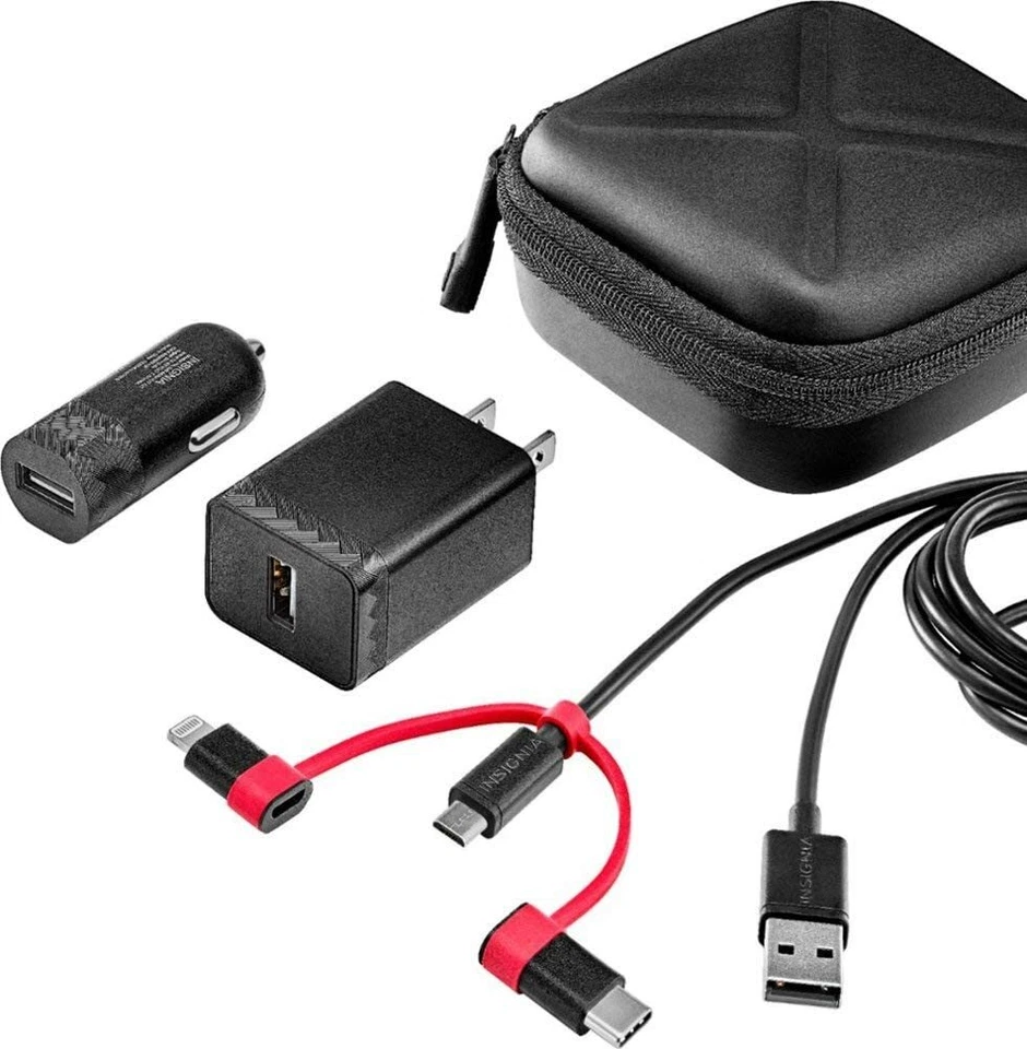 Insignia Universal 3-in-1 Travel Charging Kit For iPhone Samsung Galaxy Google - Image 2 of 4