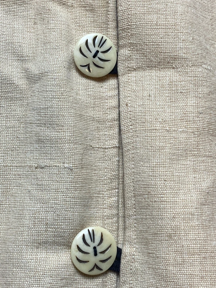 VTG Venus Imports Jacket Adult Extra Large Black Tan Career Hemp Button Up Mens - Image 3 of 4