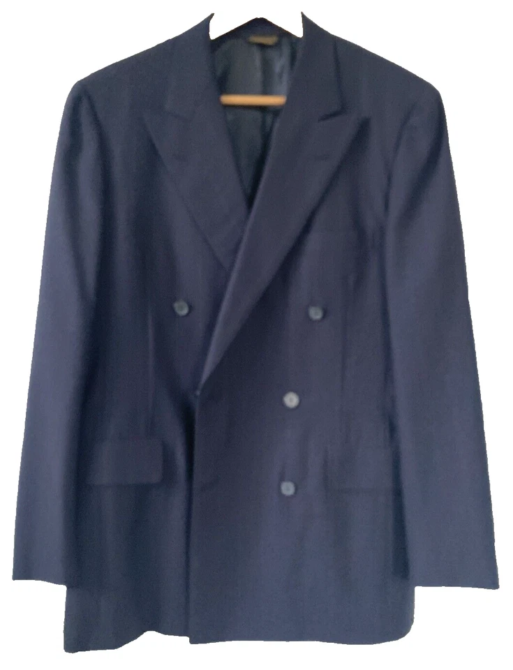 Blazer De Colección SOUTHWICK Azul Marino Lana Tiza Rayas DB Peak 41 41L Hollywood Ivy Chaqueta Foto 3 de 4