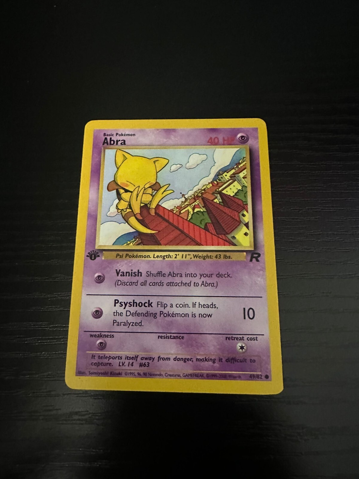 ABRA - 49/82 - 1st Edition Team Rocket - Common - Pokemon - NM