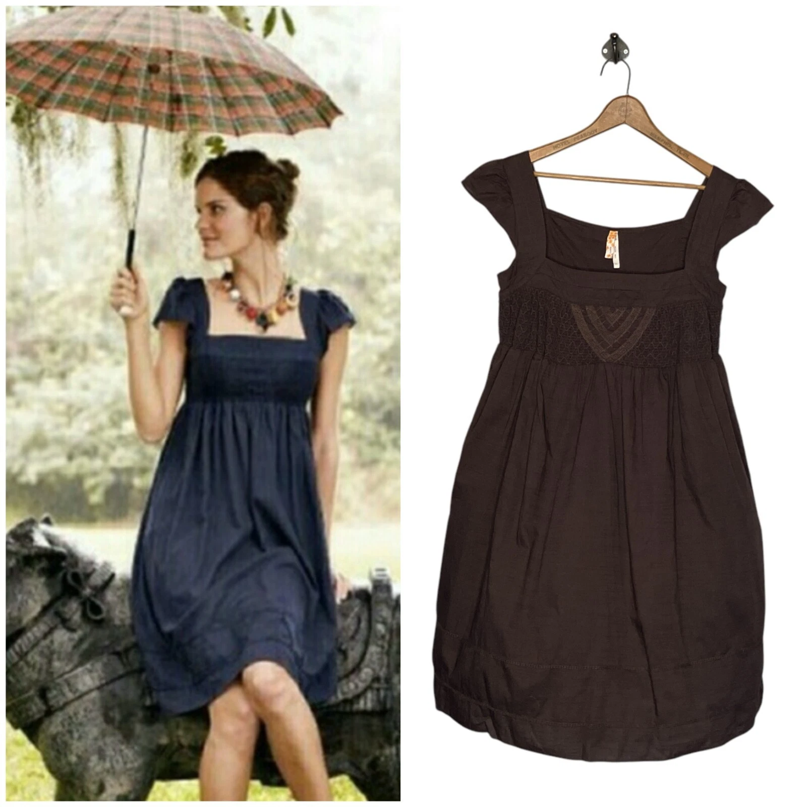 Robe babydoll coton Maeve marron chocolat grâce suprême Anthropologie taille 0