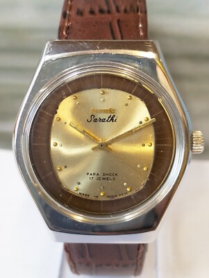 HMT SARATHI 17 JEWELS WINDING 040411 INDIA MEN'S FULL WORKING VINTAGE WATCH