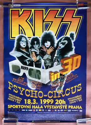 KISS Prague 1999 World Tour CONCERT POSTER Czech Republic 3D