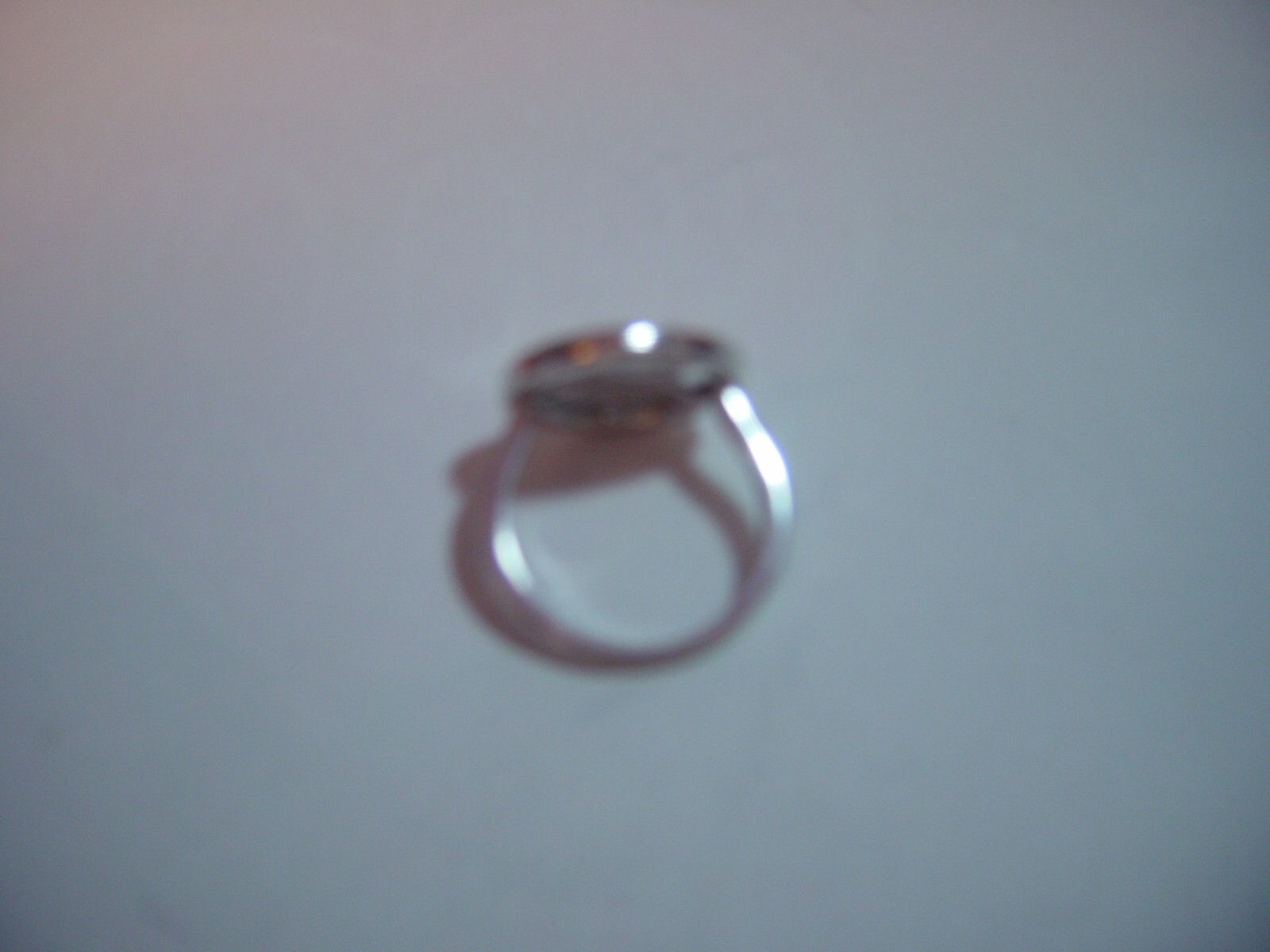 Vintage Solid Silver Star Circle Band Ring – Unus… - image 2