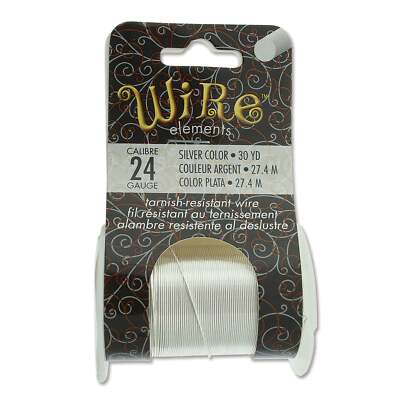 BeadSmith Silver Plated 24 Gauge Craft Wire Elements - 30 Yard Spool