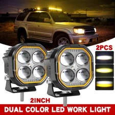 Pair 3'' LED Work Light Spot Cube Pods Bar Driving Fog Lamp Strobe Offroad Truck