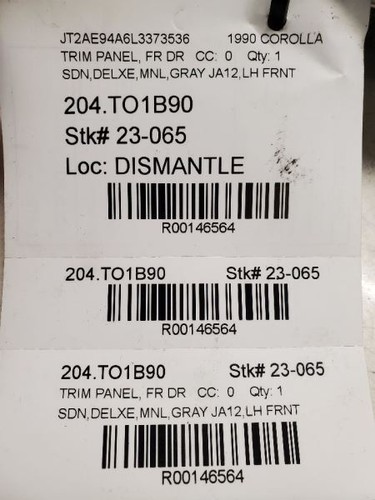 Toyota Corolla, SDN, Front Door Trim Panel Deluxe, 1988-1990, 67620-1E860-03 - Picture 6 of 12