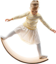 36 Inch Wooden Balance Board Curvy Wobble Board Kids Toddlers Adults Montessori