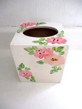 Shabby Chic Victorian Tissue Box Cover Vintage Inspired Design w/Roses
