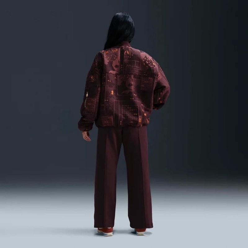 NEW Nike x Naomi Osaka Jacquard Kimono Jacket Burgundy Crush Streetwear Luxe Sm thumbnail 13