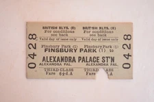 Railway Ticket BR (E) Finsbury Park (1) to Alexandra Palace St'n  3rd