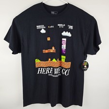 Super Mario Bros T-Shirt Men's 2X Here We Go Game Scene Short Sleeve Graphic Tee
