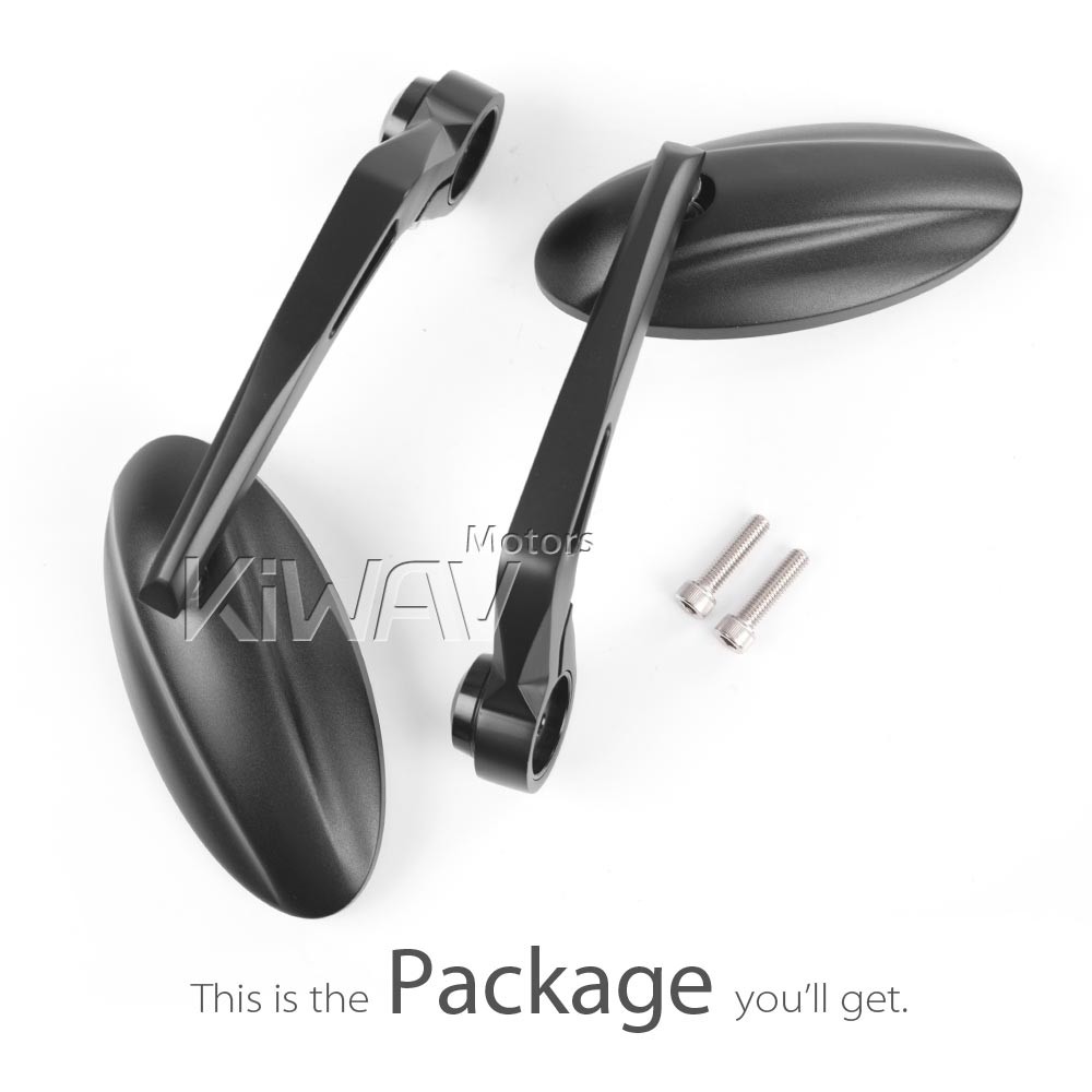 黒薔薇mira  Bar end mirrors ULTRA black oval fits Moto Guzzi V7 III