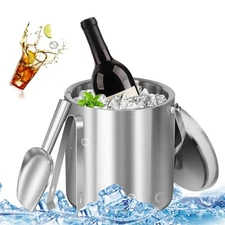 Insulated Ice Bucket Stainless Steel Ice Bucket Champagne Bucket Cocktail Bar