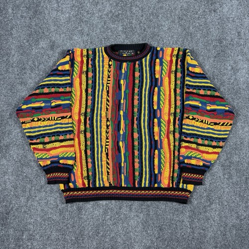 Vintage Protege Sweater Mens Size XL Coogi Style 3D Knit Hip Hop USA Multicolor - Image 1