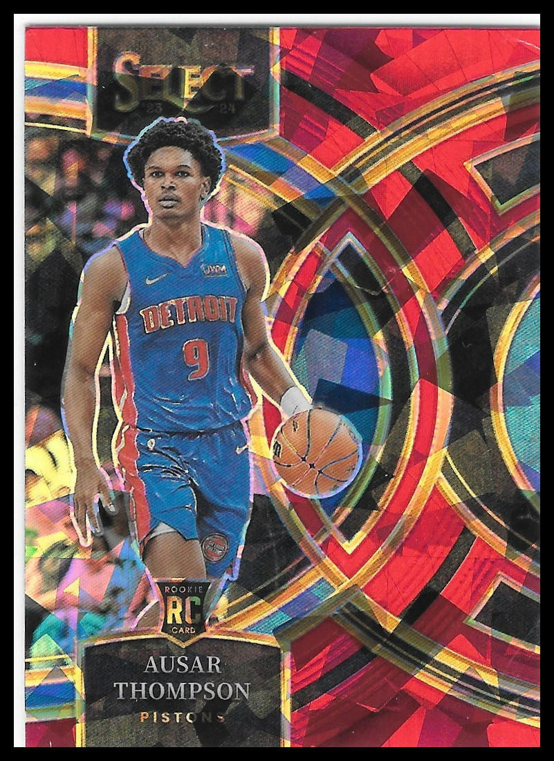 2023-24 Panini Select #128 Ausar Thompson Red Cracked Ice Prizms RC Rookie