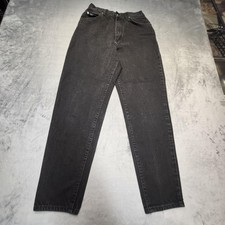 Vintage Lee Jeans Womens 10 Black High Rise Tapered 100% Cotton Made in USA