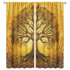 Indian Boho Mandala Blackout Curtains, Classic Life Tree Curtains Rod Pocket ...