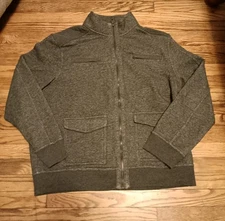 Marc Anthony Full Zip Jacket Mens XL Gray Cotton Blend Knit Fleece Lined Pockets