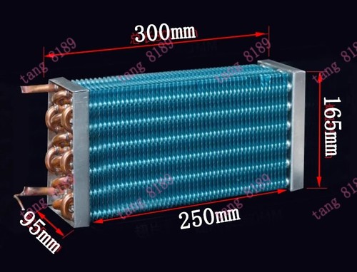 Mini Copper Tube Radiator 1X Evaporator Small Copper Tube Radiator Condenser Refrigeration 300*95 ...