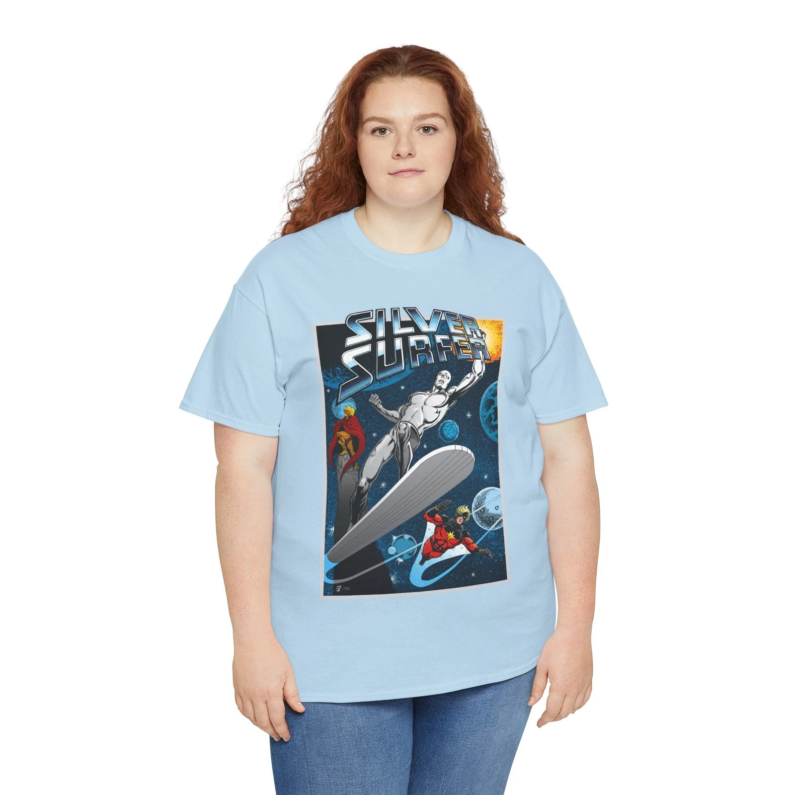 Silver Surfer T-Shirt - Marvel Comics - With Adam Warlock & Captain Marvel