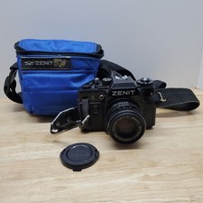 Zenit 122 35mm SLR Film Camera, Helios 58mm F2 Lens, Soft Bag, Made In USSR