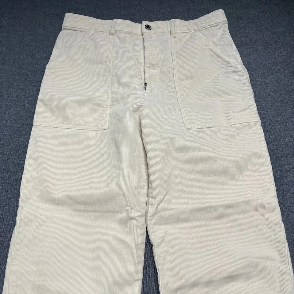 Pantalones para mujer Club Monaco talla 10 crema pana pierna ancha pantalones recortados Foto 2 de 4