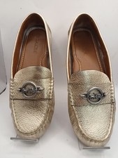 Coach Margot Champagne Metallic Leather Loafer FG2955 Size 8B