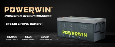 POWERWIN BT5120 LiFePO4 battery Built-in BMS Deep Cycles Solar rechargeable D...
