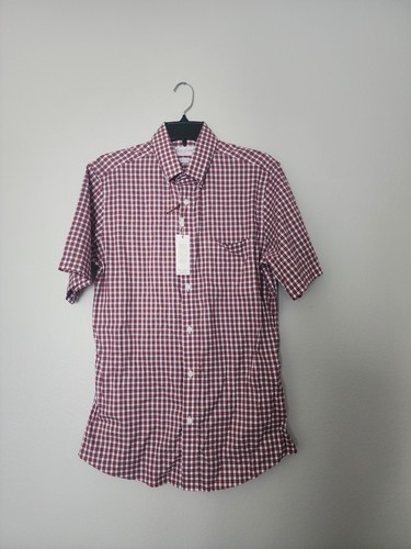 Rountree And Yorke Gold Label Men's Short Sleeve Button-Up Red Shirt ...