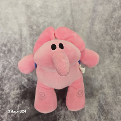 Pocoyo Show Friend Elly Plush Lovey Pink Elephant With Blue Backpack 
