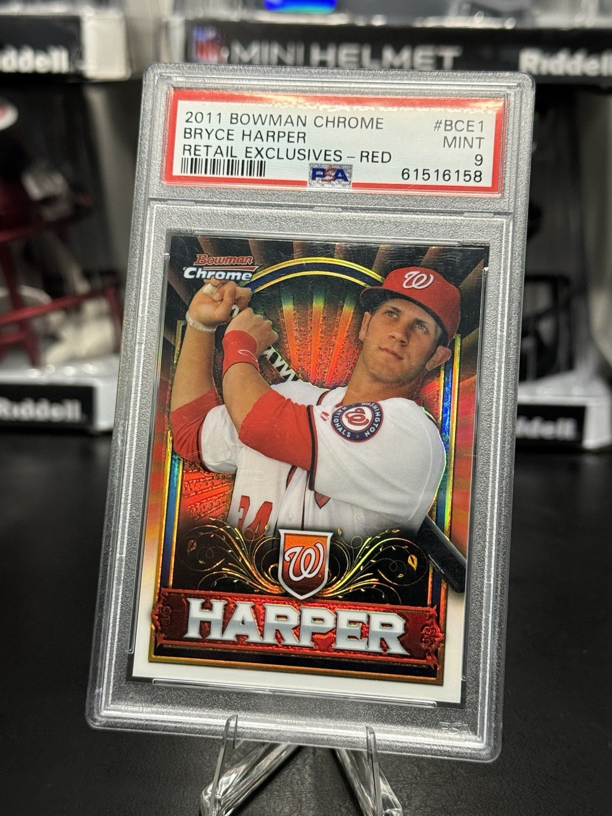 2011 Topps Bowman Chrome Exclusive - Bryce Harper #BCE1 Red (RC) PSA 9 Mint MVP view 1