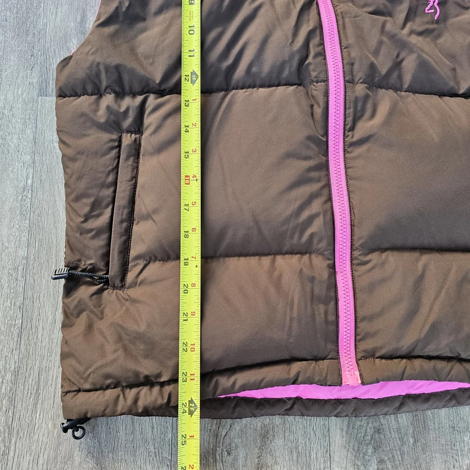 Browning женщин Sz маленький пуховик жилет гуся коричневый розовый - Изображение 3 из 4