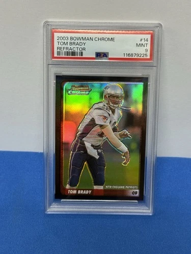 2003 Bowman Chrome Football Tom Brady Refractor 165/500 #14 Patriots PSA 9