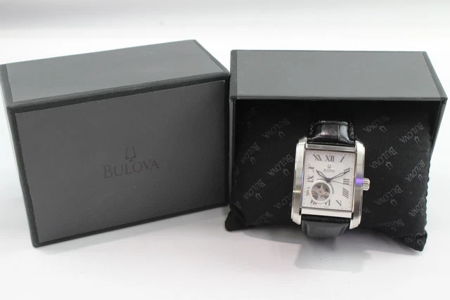 30 Bulova Tank Style Open Heart Watch Automatic Working