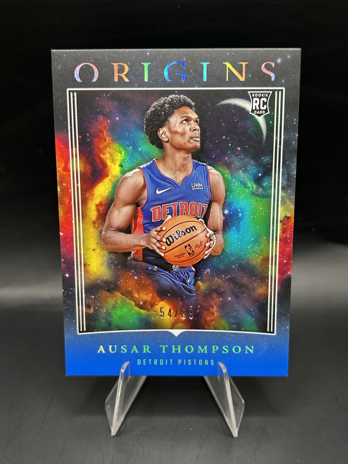 Ausar Thompson 2023-24 Panini Origins RC Blue Parallel /99 Rookie Pistons #75