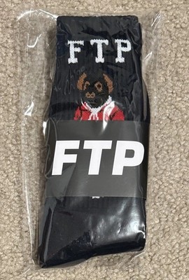NWT Fuckthepopulation FTP Navy Bear Socks OS Men s FREE SHIPPING!