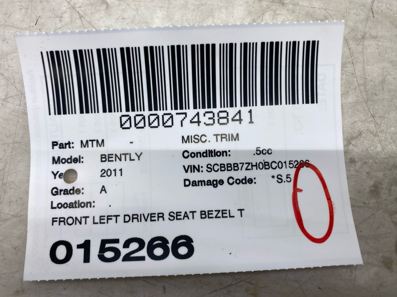 Bentley Mulsanne 2010-2020 Front Left Cover panel