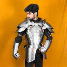 Medieval Half Body Armor Suit  18GA SCA Steel Cuirass Pauldrons Gauntlets Set