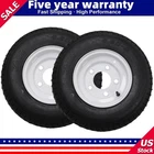 ✅Set of 2 Trailer Tires on Rim 8" Rims 5 Lug on 4.5" Load Range C 6PR 4.80-8