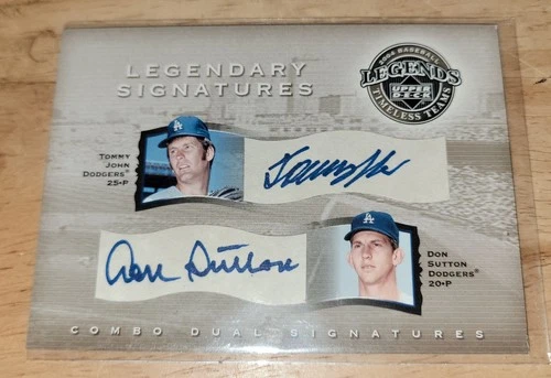Don Sutton/Tommy John Dual Auto 2004 Upper Deck Legendary Signatures # 034/150
