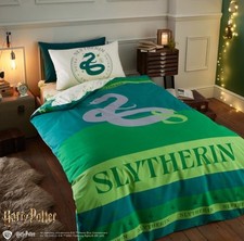 Image of New Harry Potter Slytherin House Single Bed Duvet Cover Set and Pillowcase