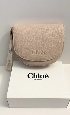 Chloe Parfum Cream Beige Pouch Small Cosmetic Makeup Bag Clutch Travel Pouch