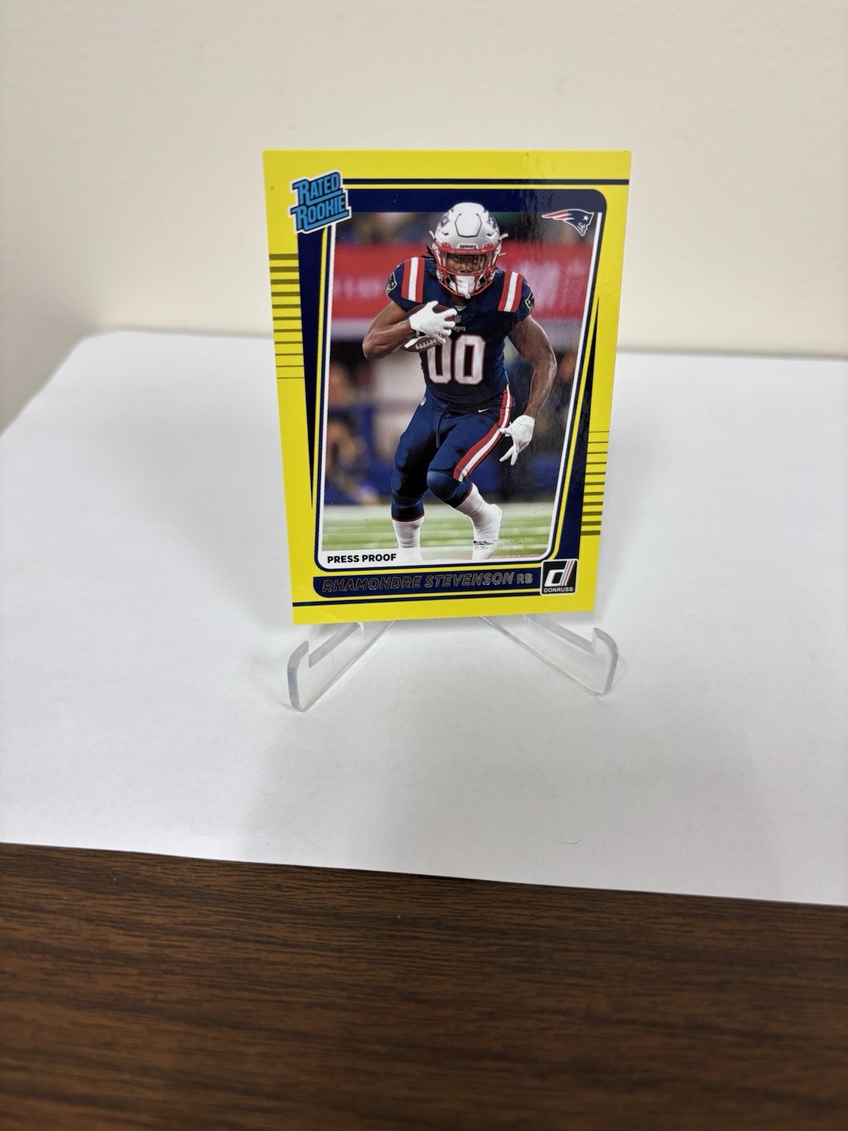 2021 Panini Donruss - Rated Rookie Rhamondre Stevenson Press Proof Yellow (RC