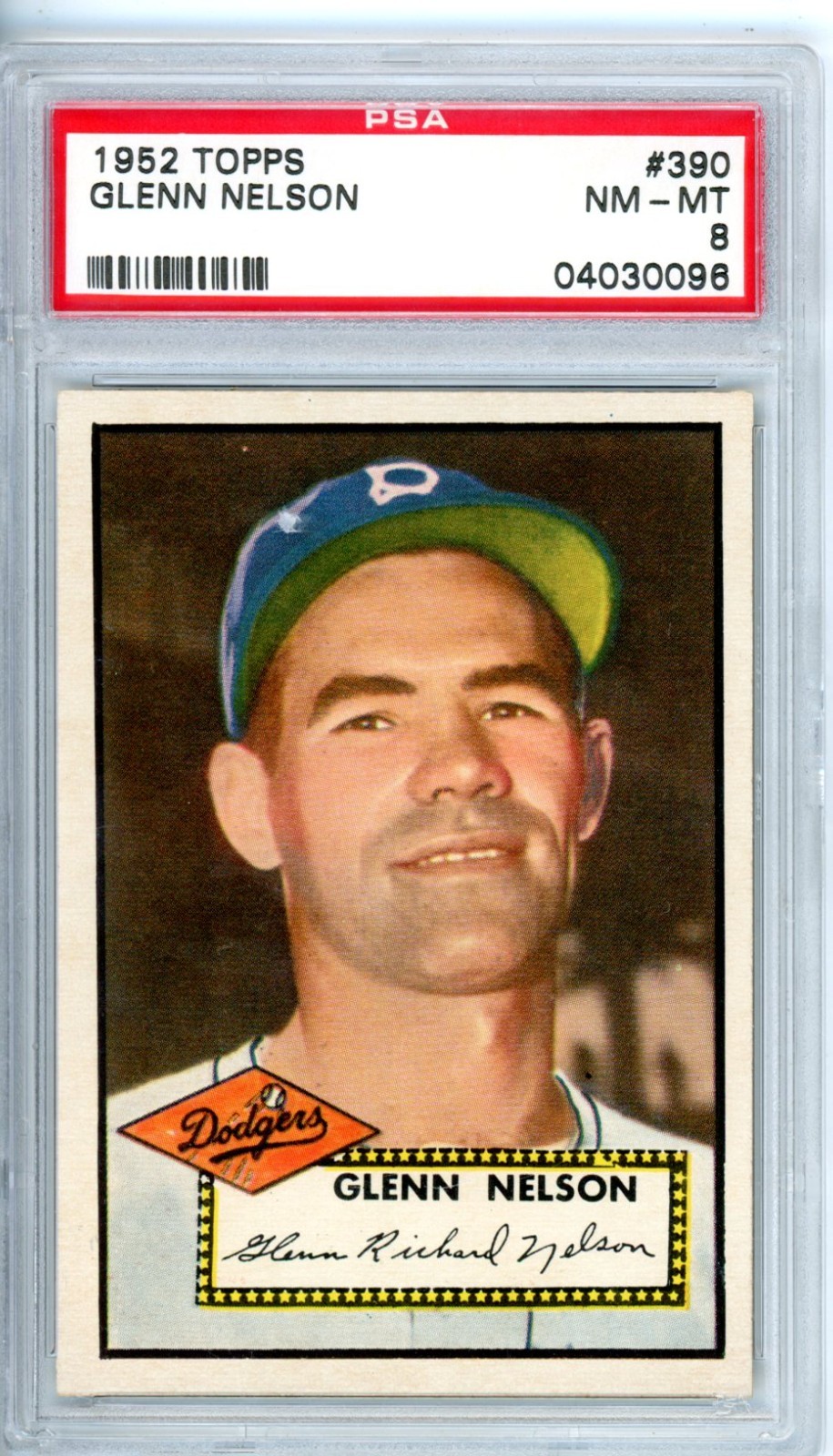 1952 Topps Glenn Nelson #390  PSA 8